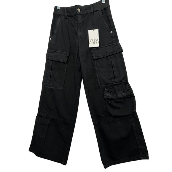 Zara NWT Multi-pocket cargo pants kids  13-14 - Picture 1 of 8